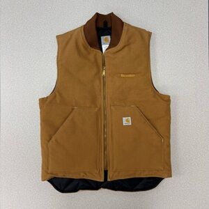 Carhartt Men's Arctic-Quilt Lined Duck Vest - Brown Size medium